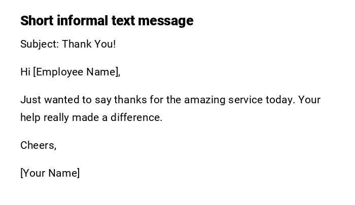 Short informal text message Short informal text message