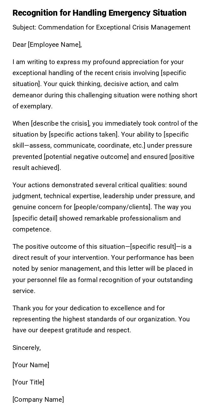 Recognition for Handling Emergency Situation Recognition for Handling Emergency Situation