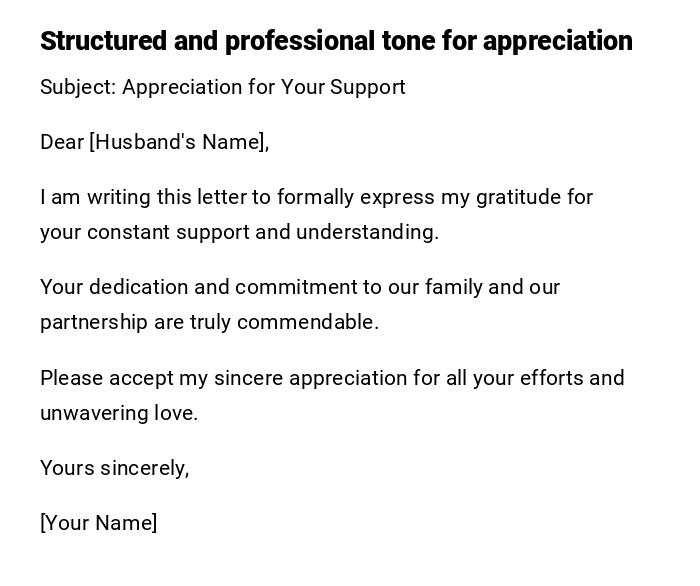 Structured and professional tone for appreciation Structured and professional tone for appreciation