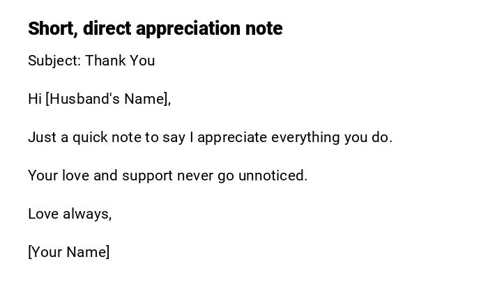 Short, direct appreciation note Short, direct appreciation note
