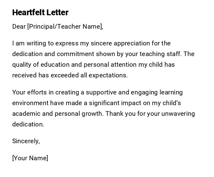 Heartfelt Letter Heartfelt Letter