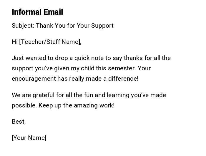 Informal Email Informal Email