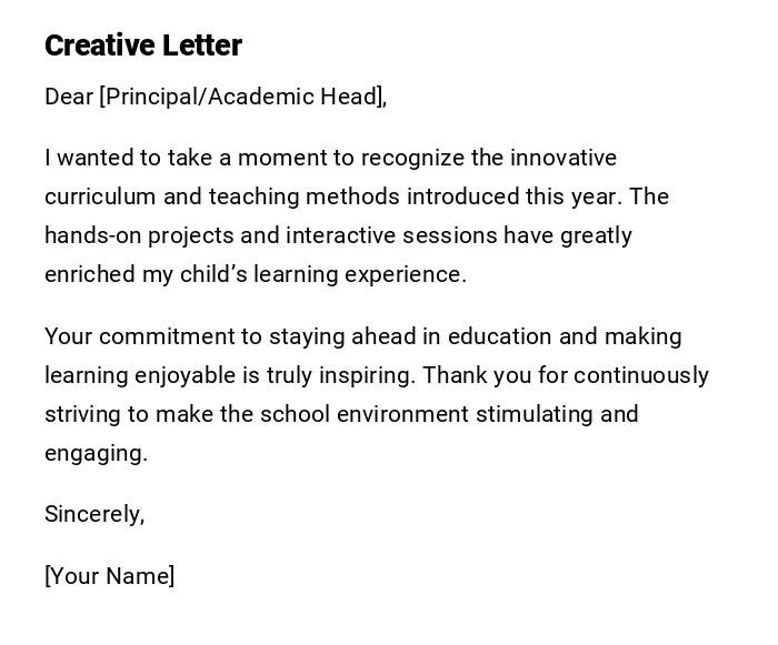 Creative Letter Creative Letter