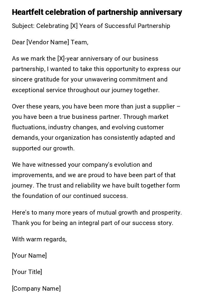 Heartfelt celebration of partnership anniversary Heartfelt celebration of partnership anniversary