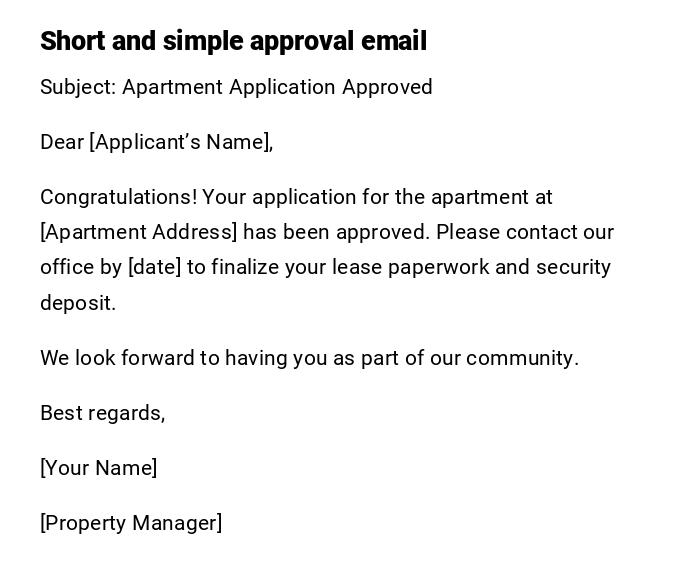 Short and simple approval email Short and simple approval email