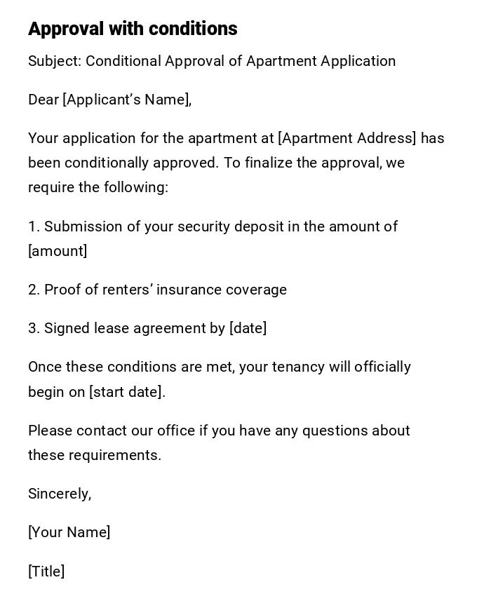 Approval with conditions Approval with conditions