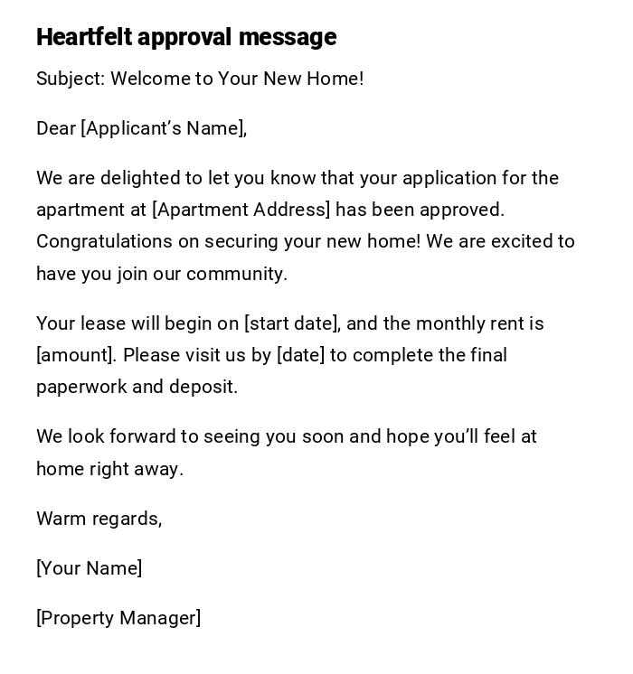Heartfelt approval message Heartfelt approval message