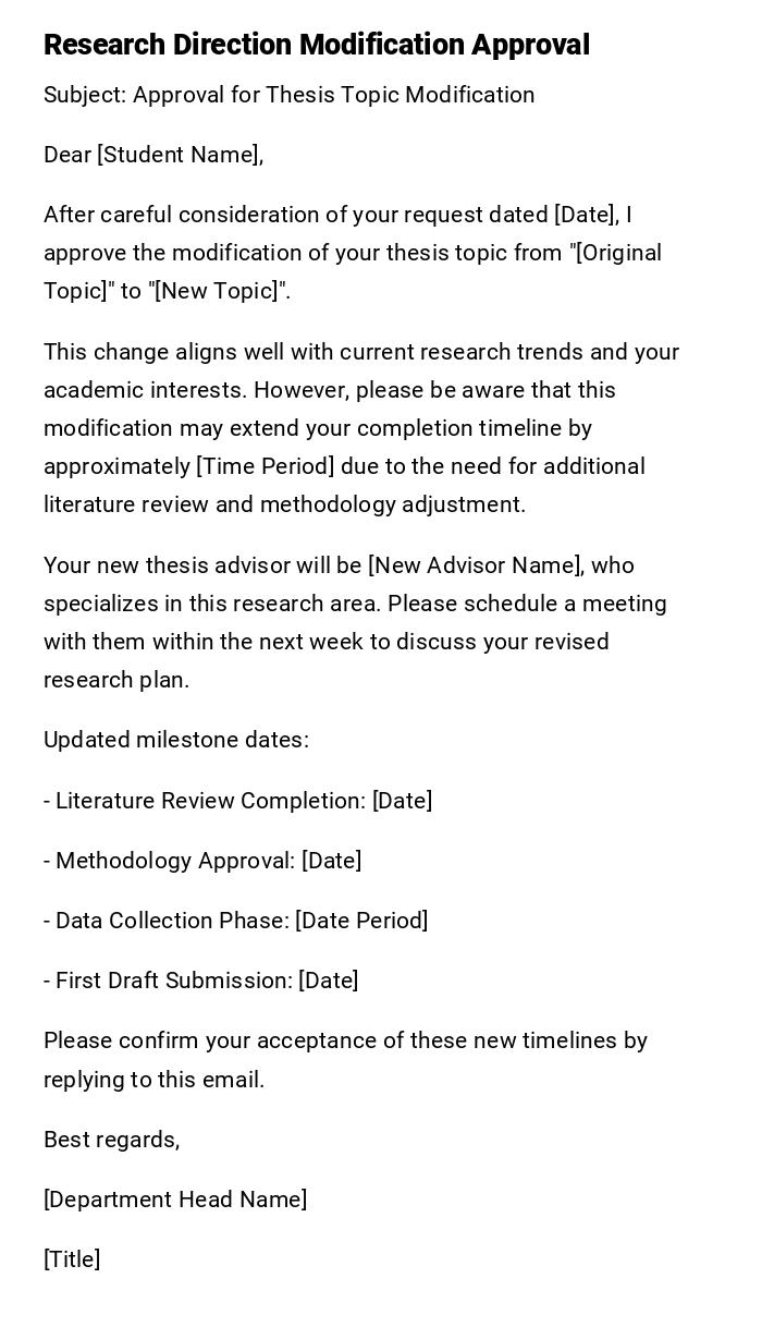 Research Direction Modification Approval