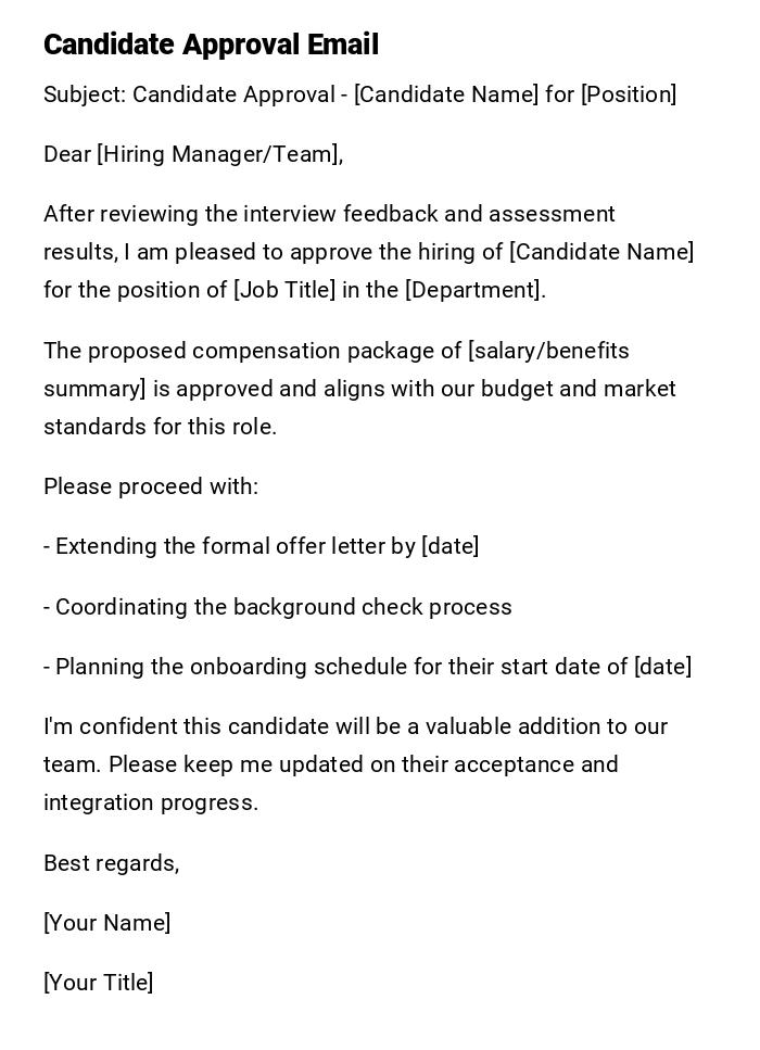 Candidate Approval Email