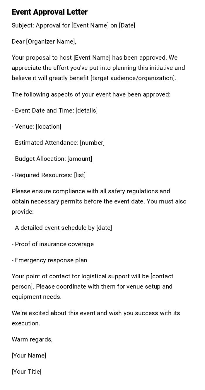 Event Approval Letter