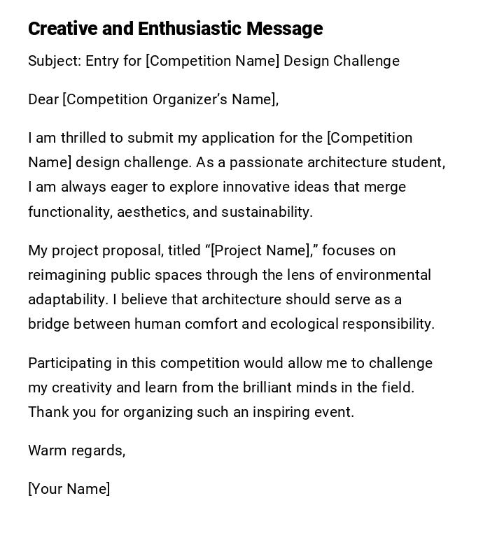 Creative and Enthusiastic Message Creative and Enthusiastic Message