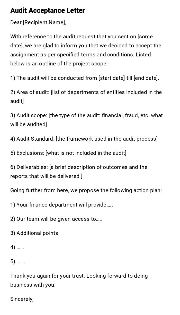 Audit Acceptance Letter