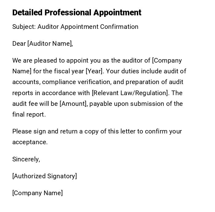 Detailed Professional Appointment Detailed Professional Appointment