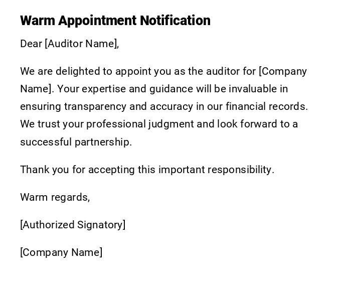 Warm Appointment Notification Warm Appointment Notification
