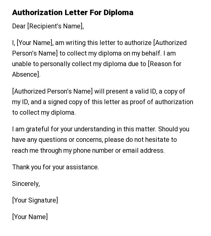 Authorization Letter For Diploma