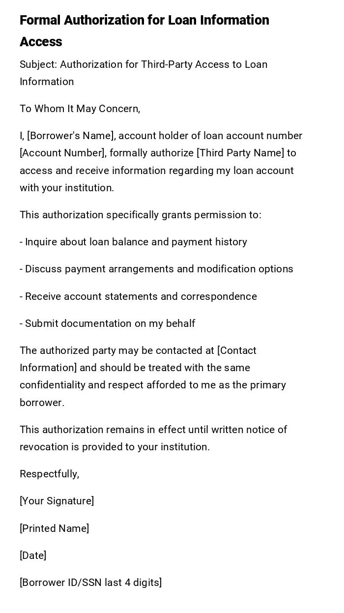Formal Authorization for Loan Information Access Formal Authorization for Loan Information Access