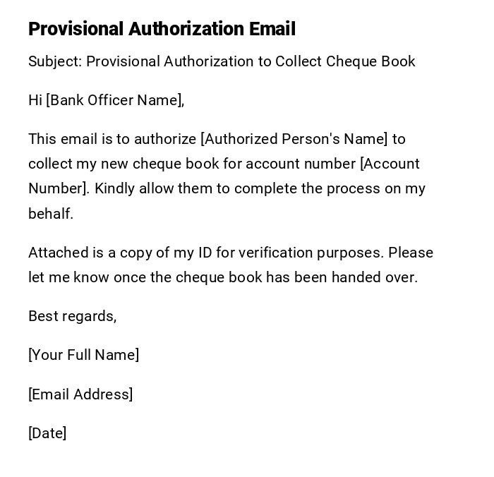 Provisional Authorization Email Provisional Authorization Email