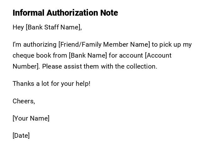 Informal Authorization Note Informal Authorization Note