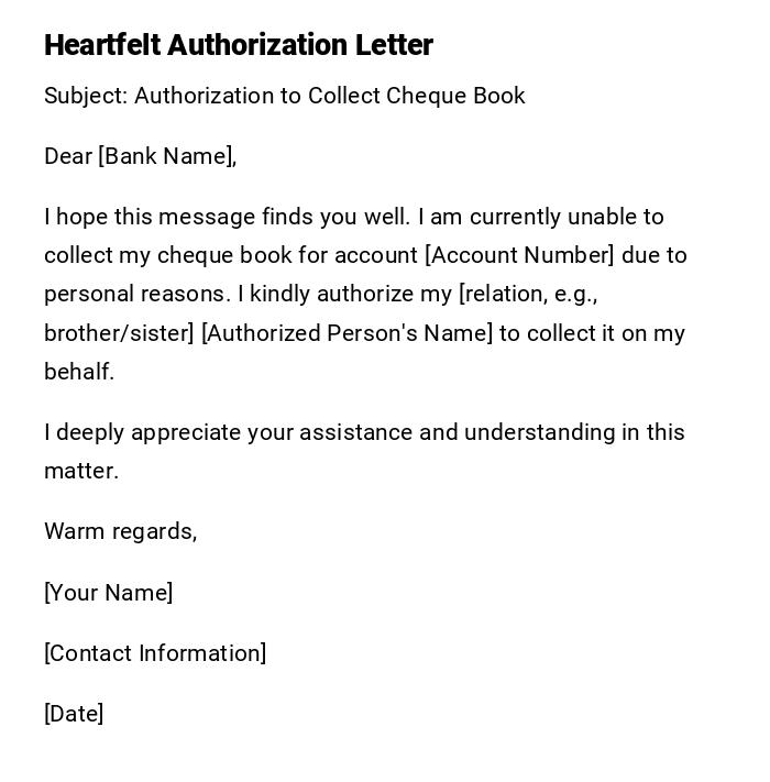 Heartfelt Authorization Letter Heartfelt Authorization Letter