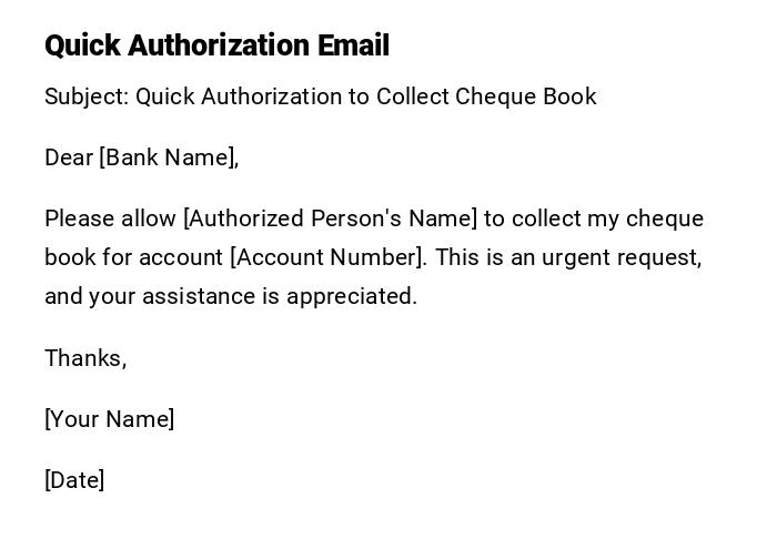 Quick Authorization Email Quick Authorization Email