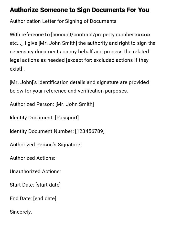 Authorize Someone to Sign Documents For You