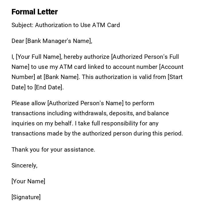 Formal Letter Formal Letter