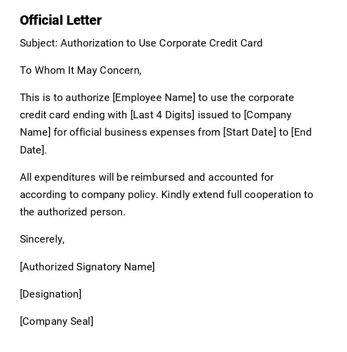 Official Letter Official Letter