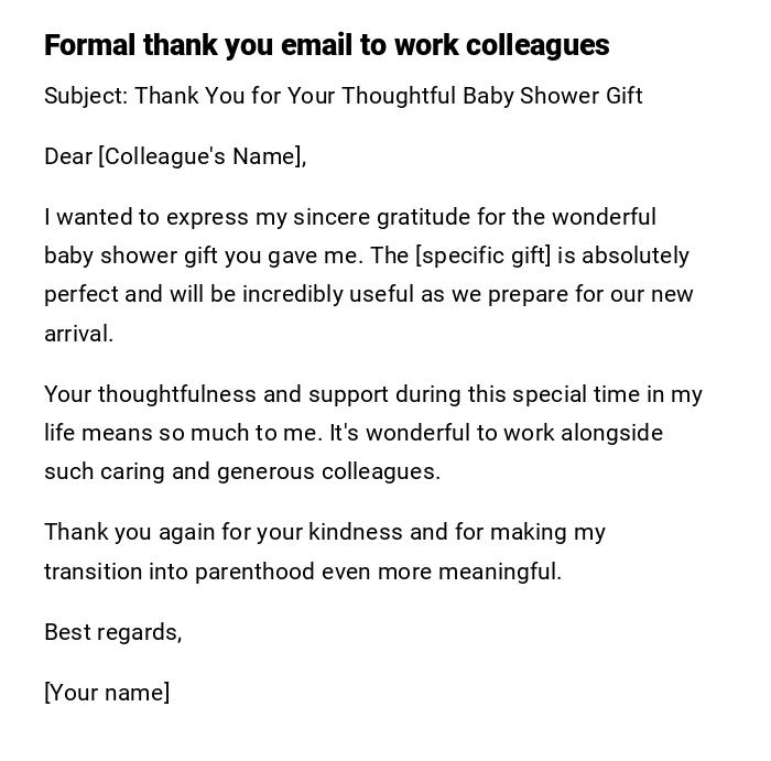 Formal thank you email to work colleagues Formal thank you email to work colleagues