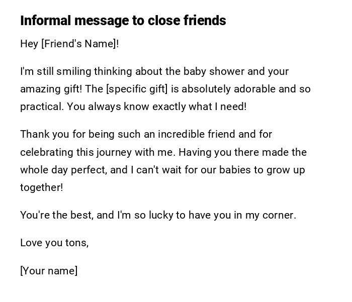 Informal message to close friends Informal message to close friends