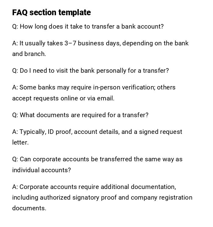 FAQ section template