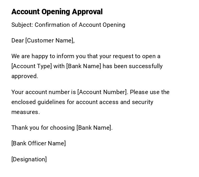 Account Opening Approval Account Opening Approval