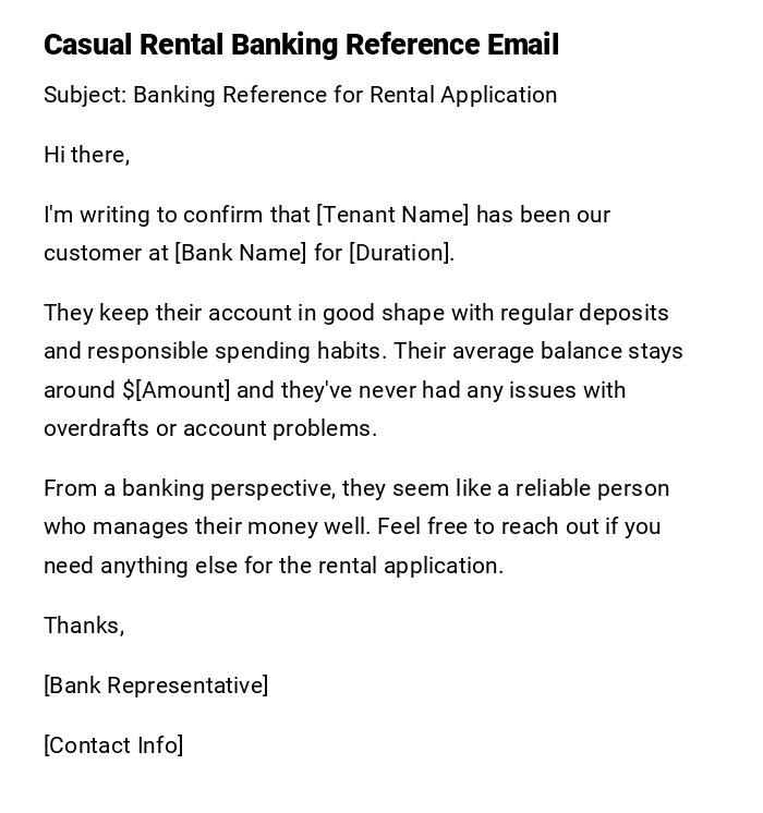 Casual Rental Banking Reference Email Casual Rental Banking Reference Email