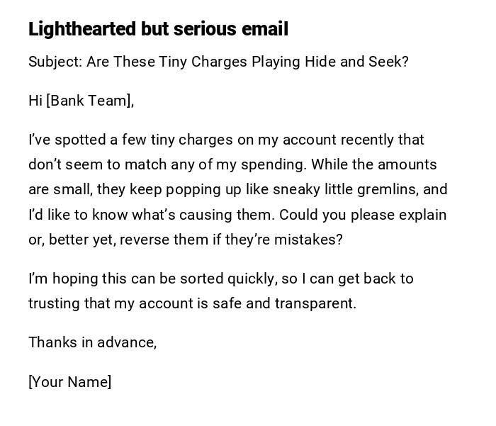 Lighthearted but serious email Lighthearted but serious email