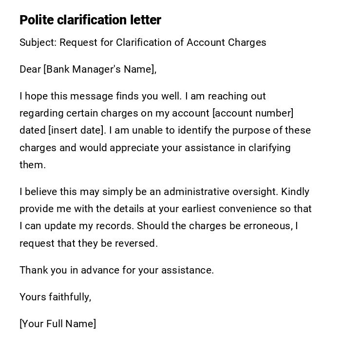 Polite clarification letter Polite clarification letter