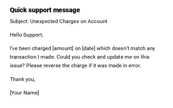 Quick support message Quick support message