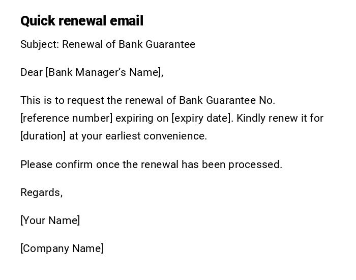 Quick renewal email Quick renewal email