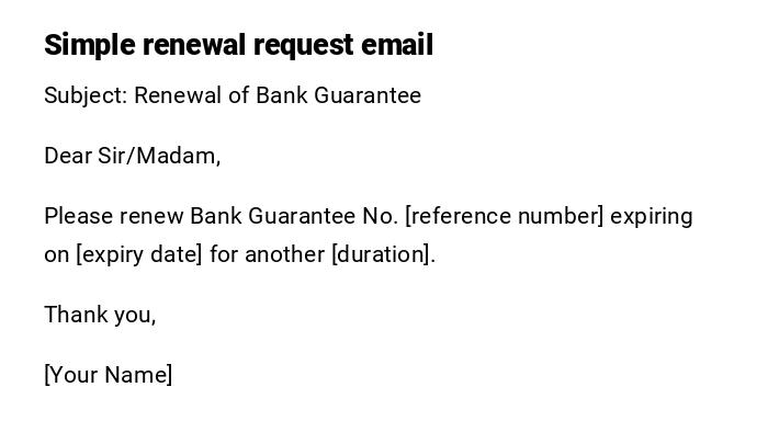 Simple renewal request email Simple renewal request email