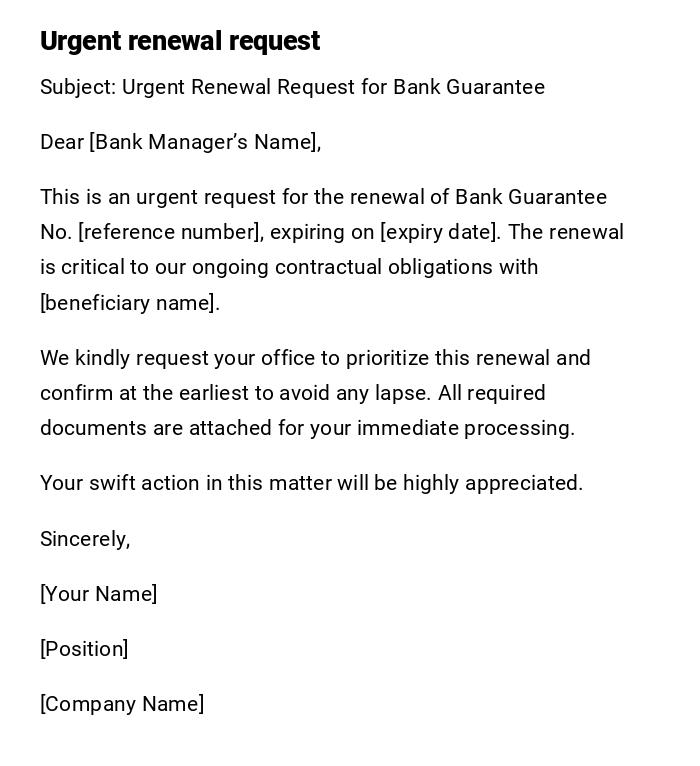 Urgent renewal request Urgent renewal request
