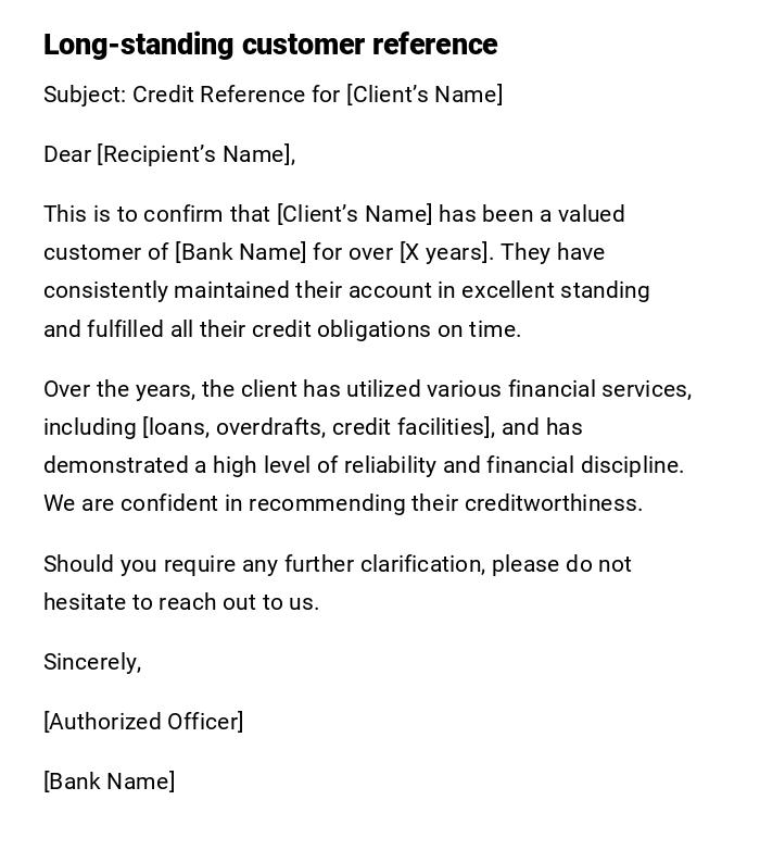 Long-standing customer reference