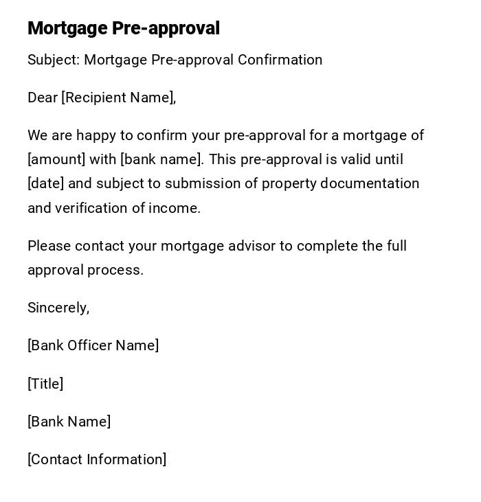 Mortgage Pre-approval Mortgage Pre-approval