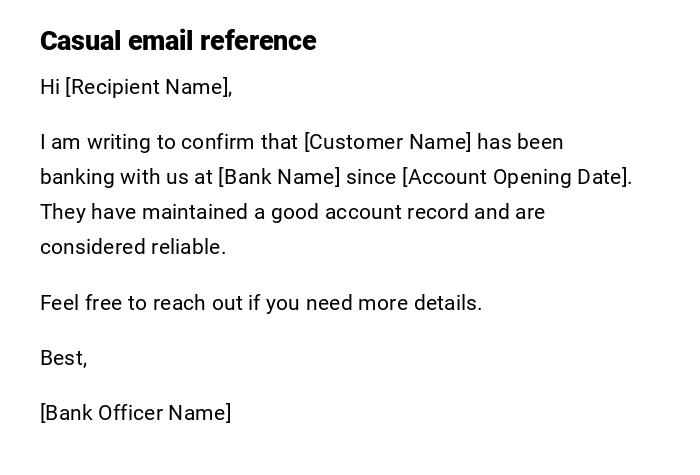 Casual email reference