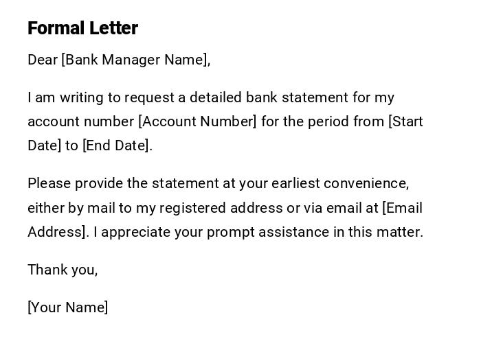 Formal Letter Formal Letter