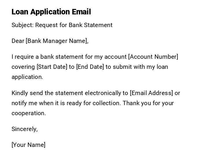 Loan Application Email Loan Application Email