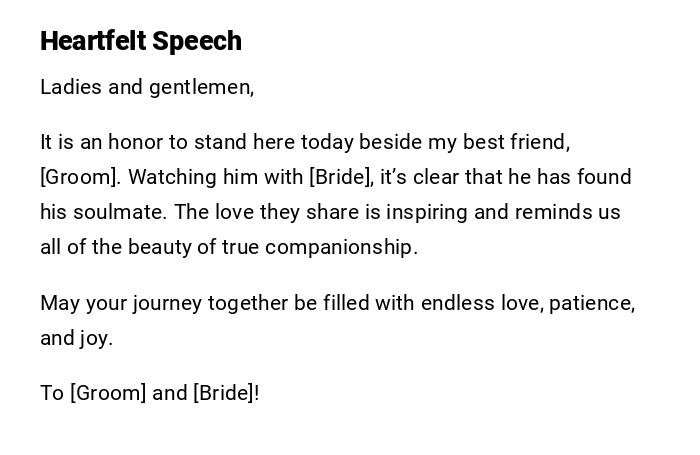 Heartfelt Speech Heartfelt Speech