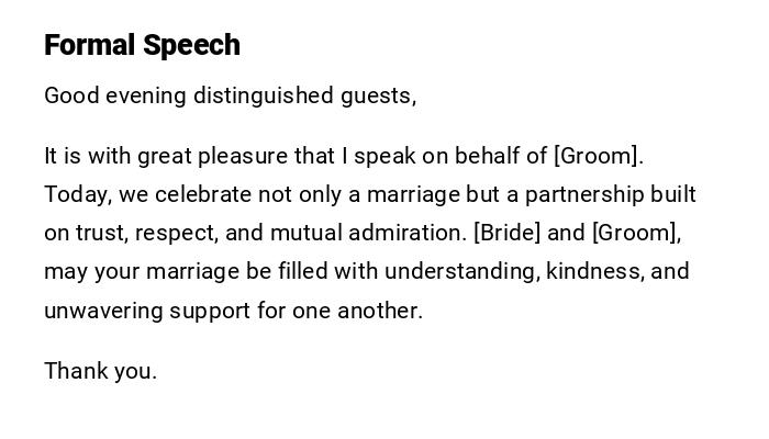 Formal Speech Formal Speech