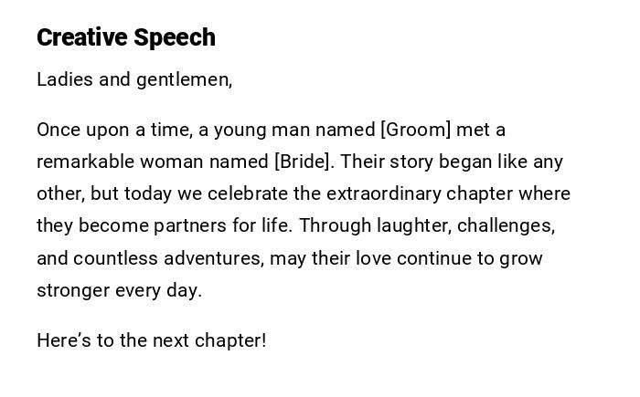 Creative Speech Creative Speech