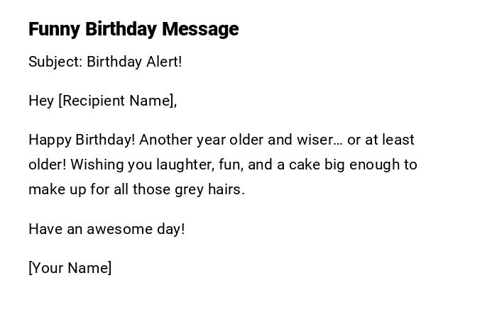 Funny Birthday Message