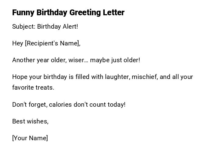 Funny Birthday Greeting Letter Funny Birthday Greeting Letter
