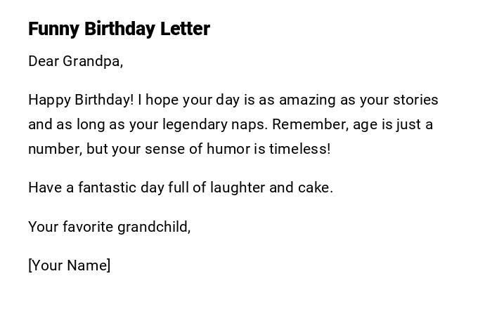 Funny Birthday Letter Funny Birthday Letter