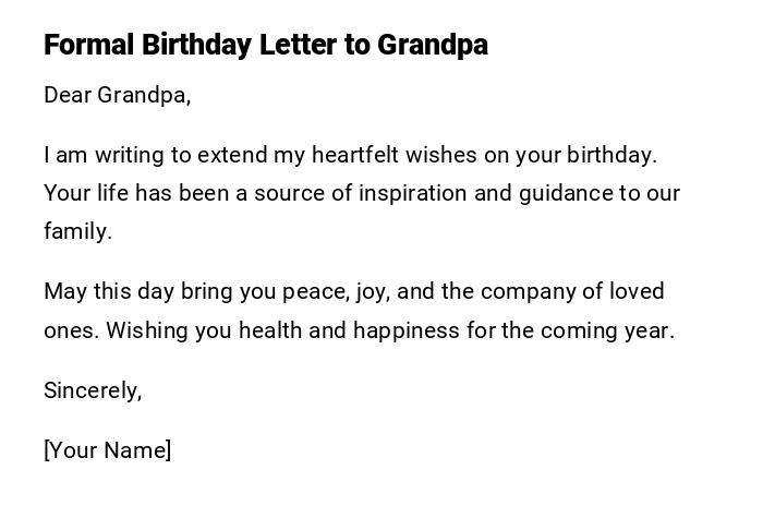 Formal Birthday Letter to Grandpa Formal Birthday Letter to Grandpa